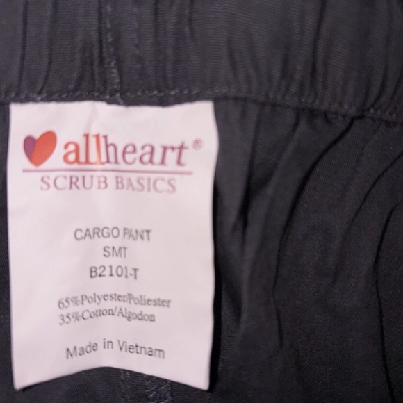AllHeart Size Small-P Unisex Drawstring Scrub Pants Straight Leg Gray - Picture 2 of 8